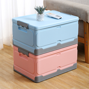 Factory Hot Sale Small Large size Durable Collapsible Box Plastic Stackable Foldable Book Storage Box With Lid Bins