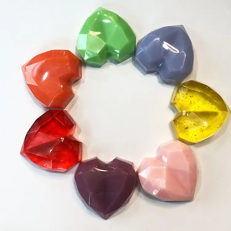 Zeep Multi Kleuren Creatieve Diamant Handgemaakte Hartvormige Geschenkzeep