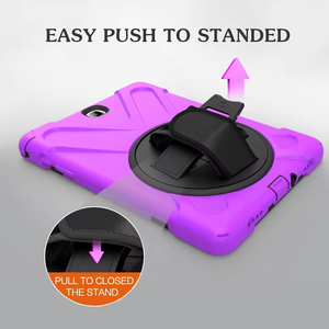 Custodia Rigida Robusta con Supporto per <span class=keywords><strong>Tablet</strong></span> <span class=keywords><strong>Samsung</strong></span> Galaxy Tab, <span class=keywords><strong>Cover</strong></span> Ibrida Girevole a 360° con Tracolla e Cinghia da Polso - Product Image 3