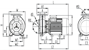 Pompe de découpe horizontale pour eaux usées SUOU, joint mécanique double en caoutchouc fluoré, isolation classe F, moteur 4 pôles, personnalisable OEM - Product Image 2