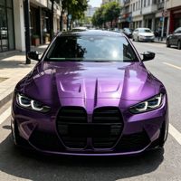 Film de covering liquide métallisé violet nuit en rouleau complet, vinyle PET amovible sans bulles pour tuning automobile, commande en gros