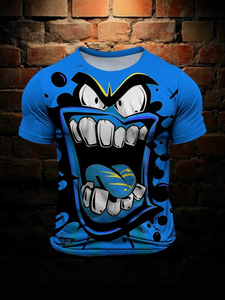 T-shirt drôle avec impression 3D de grimace vintage, fabricants pour vêtements personnalisés, vêtements, t-shirts en gros, mode cool, t-shirts personnalisés - Product Image 3