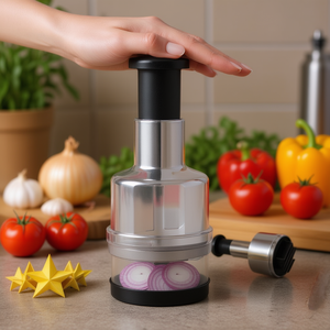 Picador manual de alimentos de acero inoxidable para frutas, verduras, cebolla y ajo. - Product Image 2