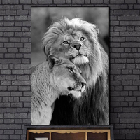 Affiche de Lion sauvage africain, noir et blanc, Art mural, Animal, impressions sur toile, peintures, décor