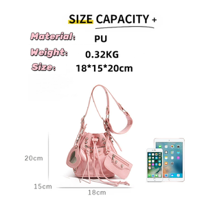 Sac à bandoulière de luxe pour femme en cuir PU, nouveau design, sac seau pour femme - Product Image 5