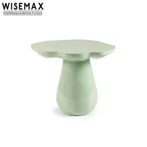 WISEMAX mobilya Modern çay masası ev mobilya yatak odası sehpa fiberglas çiçek dalgalı üst gece standı komidin