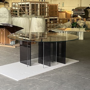 Tavolo da pranzo rotondo personalizzato di fabbrica 10 posti centro isola tavolo acrilico <span class=keywords><strong>gambe</strong></span> tavolo di <span class=keywords><strong>vetro</strong></span> <span class=keywords><strong>per</strong></span> ristorante - Product Image 6