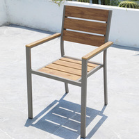 Ensemble de table et chaises de salle à manger d'extérieur moderne en aluminium et plastique, style bistrot français nordique, pour café et mobilier d'extérieur