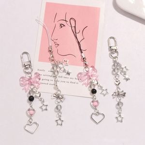 Nuevo Llavero Y2K con Nudo de Mariposa, Cadena Creativa para Teléfono, Colgante de Pentagrama de Amor, Decoración de Bolso con Cuentas de Cristal - Product Image 1