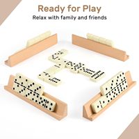 Jeu de dominos portable vierge avec étui de transport personnalisé et supports en bois pour tuiles, idéal pour cadeau personnalisé et revente