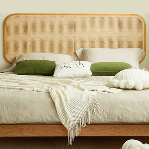 Chêne Frêne Bois Hôtel Chambre à coucher Salon Intérieur Rotin <span class=keywords><strong>Lit</strong></span> Tête Décor Roi <span class=keywords><strong>Lit</strong></span> Queen - Product Image 2