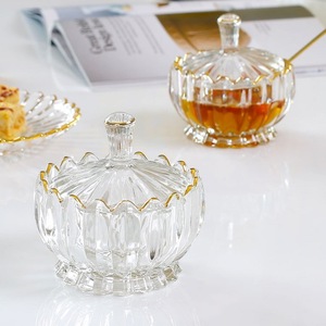 Bol de lotus en verre sculpté avec couvercle bol à dessert <span class=keywords><strong>nid</strong></span> <span class=keywords><strong>d</strong></span>'oiseau pour sucre eau occasion de noël bocal à bonbons - Product Image 3