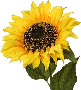 Grandes fleurs artificielles de tournesol et de lotus, 1 pièce, tête de fleur pleine de 8 pouces, tige longue de 33 pouces, en soie, pour remise de diplôme, mariage, Saint-Valentin - Product Image 5