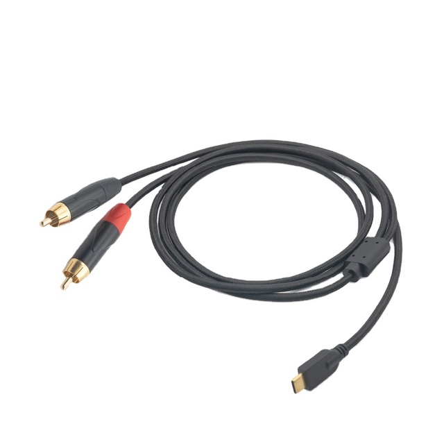 High Quality Type C RCA Male Audio Cable Gold-Plated Connectors Compatible Smartphones HDTV Computers DVD Players Braided