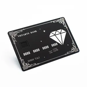 Luxury Stainless Steel Credit Card Engrave Laser Logo Custom Magnetic 4442 Metal Card