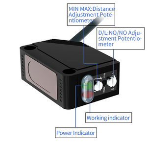 Gtric Optische Diffuse Foto-Elektrische Schakelaar Dubbele Potentiometer 10-30vdc 3-Aders Npn Pnp Squarer Foto-Elektrische Sensor - Product Image 3
