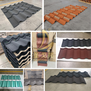 Teja de techo de metal recubierta de piedra de bajo espesor Costo por <span class=keywords><strong>metro</strong></span> <span class=keywords><strong>cuadrado</strong></span> para la construcción de viviendas económicas - Product Image 4