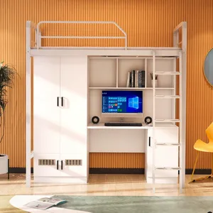 Fournisseur Mobilier scolaire <span class=keywords><strong>Lit</strong></span> pour dortoir <span class=keywords><strong>Lit</strong></span> superposé en métal <span class=keywords><strong>Lit</strong></span> mezzanine pour étudiant adulte avec <span class=keywords><strong>bureau</strong></span> - Product Image 3