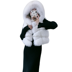 Chinese Factory Sale Good Price Women <strong>Ladies</strong> Faux Fur <strong>Hooded</strong> Winter Waistcoat Vest <strong>Gilet</strong> for Daily Life - Product Image 3