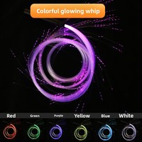 Fouet lumineux LED à fibre optique 7 couleurs, rechargeable par USB, pour scène et ambiance, idéal pour le commerce transfrontalier, modèle 36
