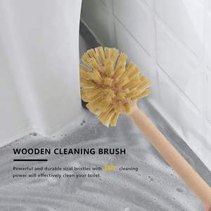 Antiscivolo setole di Sisal di bambù spazzola per la <span class=keywords><strong>pulizia</strong></span> della toilette manico lungo riutilizzabile in legno di faggio scopino <span class=keywords><strong>wc</strong></span> per il bagno - Product Image 4