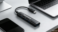 Mini Hub Dream Kacher de Aleación de Aluminio Tipo-C, 5 Puertos USB 3.0/2.0, Carga, Transferencia de Datos, Compatible con Tarjetas SD, Sin Necesidad de Enchufe