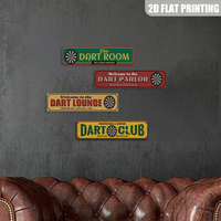 Letrero Metálico de Lata para Sala de Dardos, Decoración Rústica de Pared con la Frase 'Bienvenidos Amigos', para Sala de Juegos, Bar, Pub, Cueva del Hombre, Regalo
