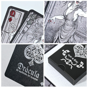 ไพ่สไตล์โกธิคแบบกำหนดเอง มุมเหลี่ยม ปั๊มฟอยล์ลายนูน ชุดไพ่กวนตาน - Product Image 4