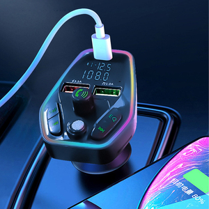 Chargeur de voiture électrique MODORWY avec écran numérique, charge rapide 18W, PD QC3.0, BT5.1, lumière RGB, fonction de lecture de <span class=keywords><strong>carte</strong></span> TF - Product Image 3