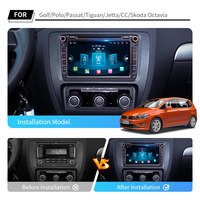 Lecteur DVD de voiture pour VW Volkswagen Seat Golf Passat Jetta Beetl Écran de navigation GPS Carplay 2 Din Car Stereo with Carplay