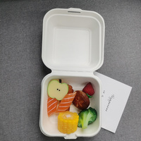 Canne à sucre Bagasse Clamshell Assiette Boîte À Lunch Biodégradable À Emporter Pizza Hamburger Bento Assiettes En Papier Jetables Vaisselle