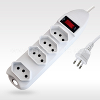 Stop Kontak Ekstensi Multi Soket 4 Lubang dengan Saklar Reset/Off 10A 250V~