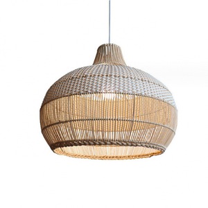 Rattan Chandelier Round Pendant <b>Light</b> Led Living Room <b>Dining</b> Room Modern Chinese Style Wabi Sabi Design - Product Image 1