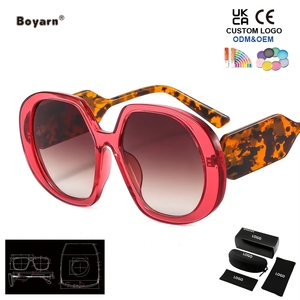 Gafas de Sol de Acetato Extra Grandes de Lujo al por Mayor de Boyarn, Lentes de Sol con Logotipo Personalizado para Hombre y Mujer - Product Image 1