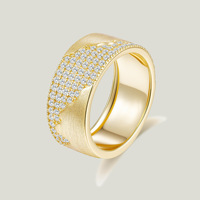 Bague en argent S925 avec moissanite, finition brossée italienne, design vintage de niche, bijoux de mode