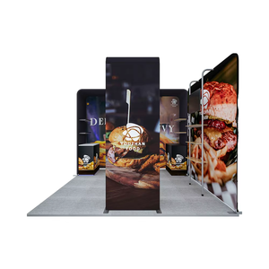 Precio de fábrica 10x10 Tela de tensión portátil Cabina de feria comercial Sublimación de tinte Soporte de exhibición de exposición impreso Uso publicitario - Product Image 4