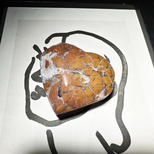 Colgante de Piedra Marrón en Forma de Corazón de 3-6 cm con Patrón Similar al de Mármol, Ágata - Product Image 3