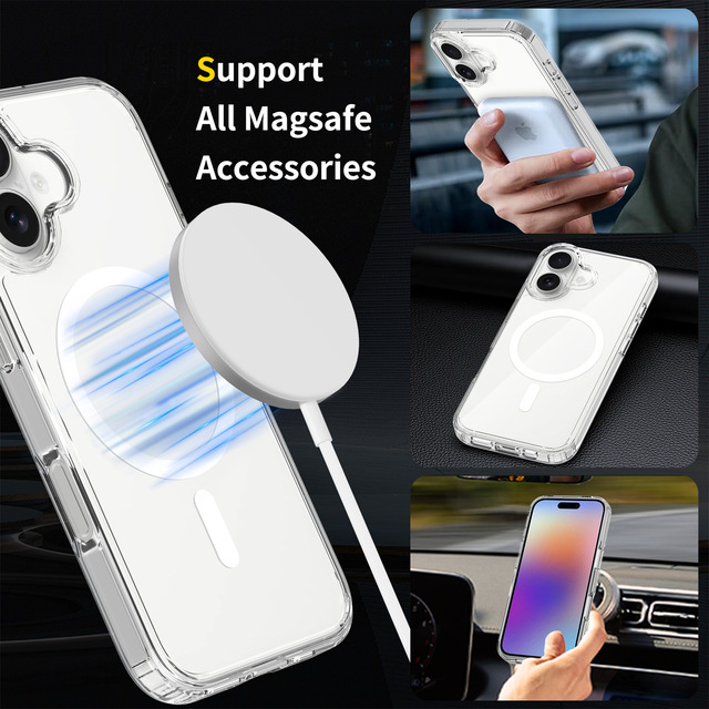 Transparent Magnetic Attraction Is Suitable For Iphone17promax Mobile Phone Case Magsafe Charging And Anti-drop 18ProMax.