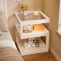 Table d'appoint et de chevet créative et moderne en pin massif avec 3 tiroirs, style luxe léger, sensation haut de gamme, petite table basse simple