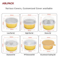 Conteneur alimentaire jetable en aluminium ABLPACK, personnalisé en usine, avec couvercle, pour micro-ondes, usage domestique, cuisine et extérieur