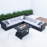 Mobilier de jardin, ensemble de canapés en rotin et osier moderne avec Table de foyer