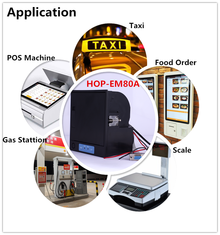 80mm Panel Kiosk Thermal printer HOP-EM80A support Win Android IOS Linux iphone Printer long life