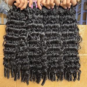 Vente en gros d'extensions de cheveux vierges vietnamiennes Remy faisceaux de cheveux eurasiens bouclés à double trame avec alignement des cuticules - Product Image 1