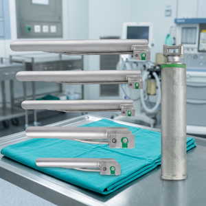 Ensemble de laryngoscopes chirurgicaux à fibre optique Grip Miller, qualité allemande, acier inoxydable, instruments d'anesthésie manuels, 5 pièces, ORL - Product Image 2