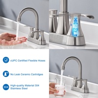 Robinet de salle de bain moderne en nickel brossé, entre-axes 4 pouces, mitigeur de lavabo à double levier et bec haut, logo OEM, pour salon