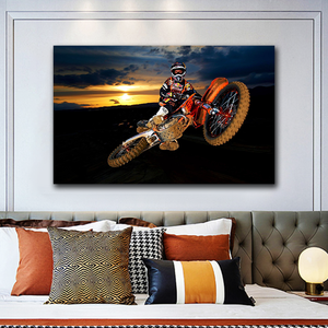 All'ingrosso motocicli da parete arte stampata su tela pittura ritratto per la decorazione della casa - Product Image 3