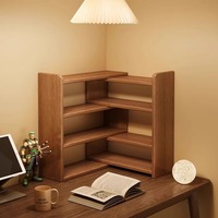 Étagère d'angle sans dossier en bois massif style cabane pour bureau et rangement à domicile - Design compact et simple