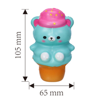 Jouet anti-stress Squishy à remontée lente, motif Ours de dessin animé Kawaii, gâteau glacé, animal doux à presser, jouet sensoriel, cadeau de fête pour enfants