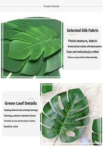 Foglia di Monstera Artificiale - Fogliame Verde Realistico per Decorazioni <span class=keywords><strong>Festa</strong></span> <span class=keywords><strong>Hawaiana</strong></span>, Centrotavola, Matrimoni, Decorazioni per la Casa - Product Image 2