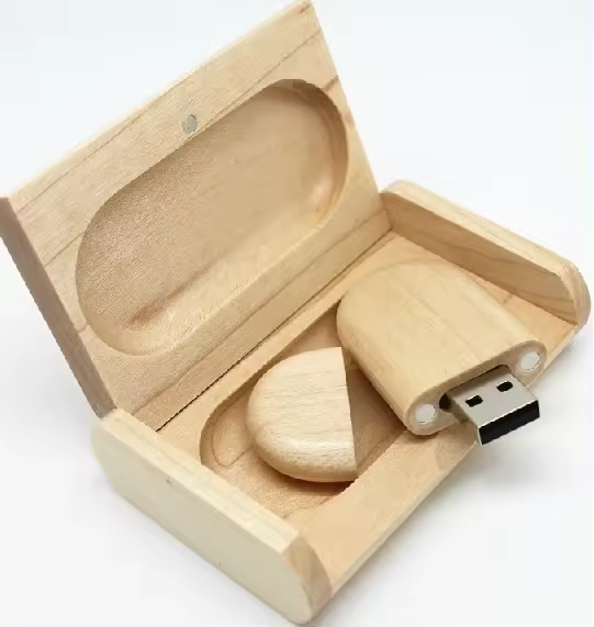 Custom Logo Maple Wood USB Flash Drive With Wooden Gift Box Eco Friendly Wedding Photographer Pendrive 32GB 64GB USB2.0 & 3.0
